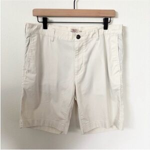 Faherty Chino Shorts 9 Inch Inseam Casual Fit Tencel Cotton White Cream Size 34